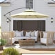 image 8 of Outsunny 2.7m Cantilever Banana Parasol Outdoor Sun Shade w/ Crank, Beige