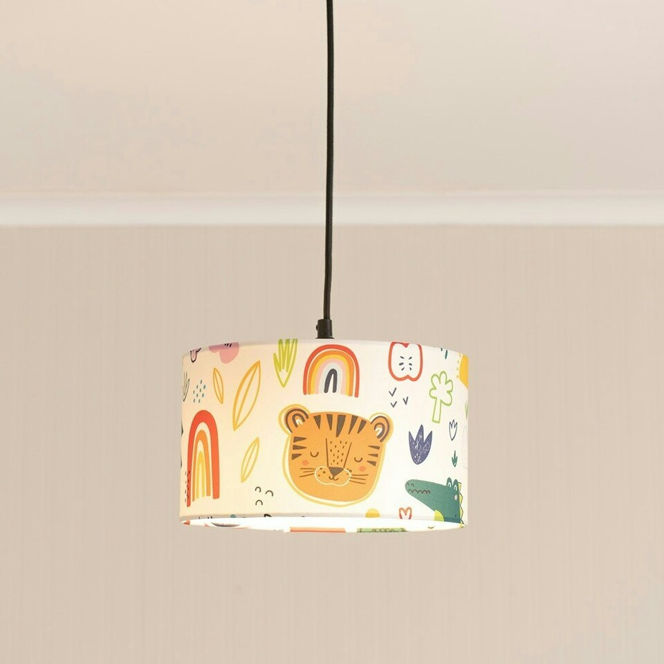 image 1 of ValueLights Kids Colourful Doodle Easy Fit Ceiling Light Shade