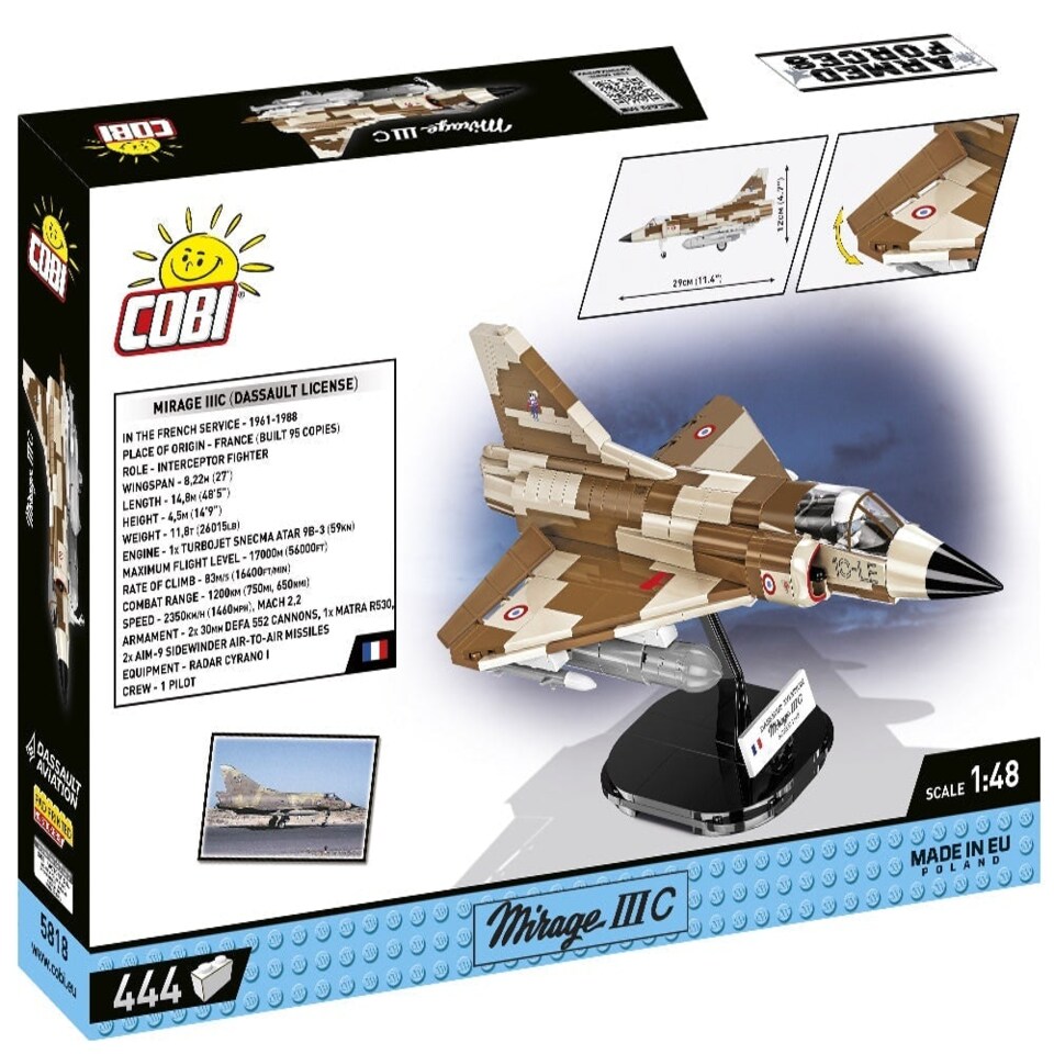 image 1 of Mirage IIIC brick plane model - COBI 5818 - 444 bricks