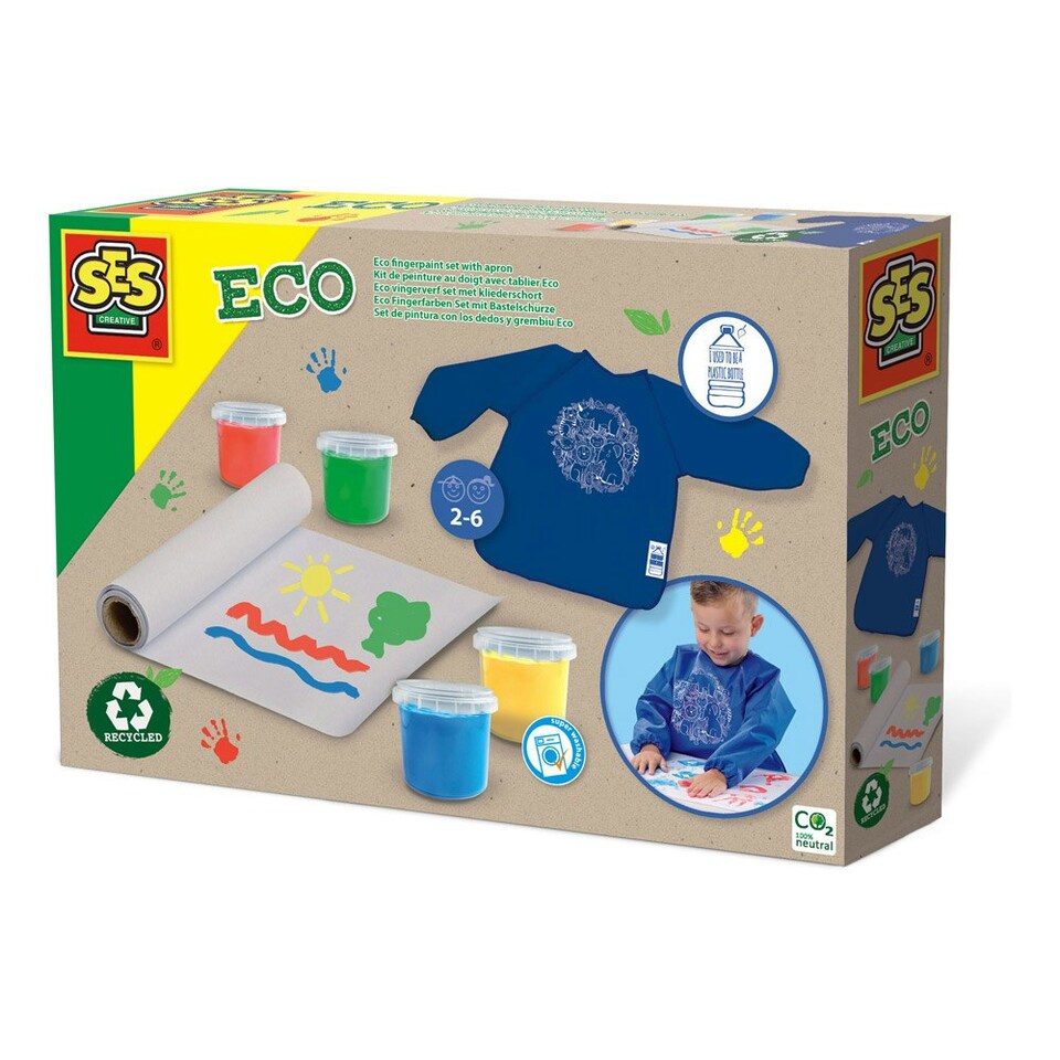 image 1 of SES CREATIVE Eco Fingerpaint Set with Children's Apron