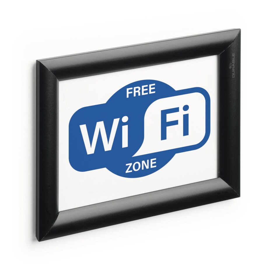 image 1 of Durable Aluminium Snap Frame Retail Clip Poster Holder Notice Board | A5 Black