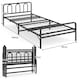 image 2 of COSTWAY Foldable Bed Frame Portable Folding Bed with Headboard   Footboard Black