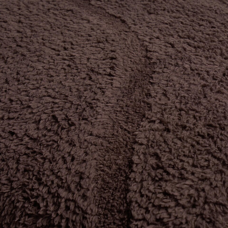 image 1 of OHS Tufted Contour Throw Teddy Fleece Blanket Winter Soft Warm Bedspread - 180 x 200cm | Brown | Coffee