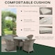 image 6 of Outsunny Rattan Dining Set for 4 with Cushions and Umbrella Hole, Mixed Grey