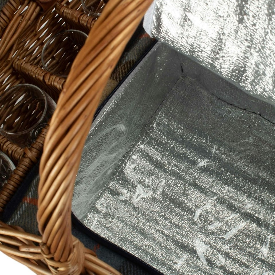 image 1 of 4 Person Ravenstor Double Lidded Fitted Wicker Picnic Basket