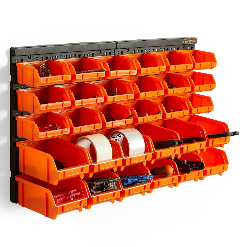 image 1 of VonHaus 30pcs Wall Mount Storage Organiser Bin for Garage
