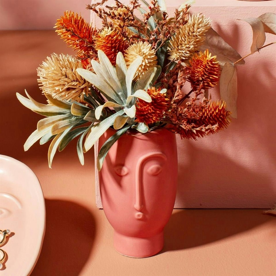 image 1 of Sass & Belle Mini Vase Face Matte Red