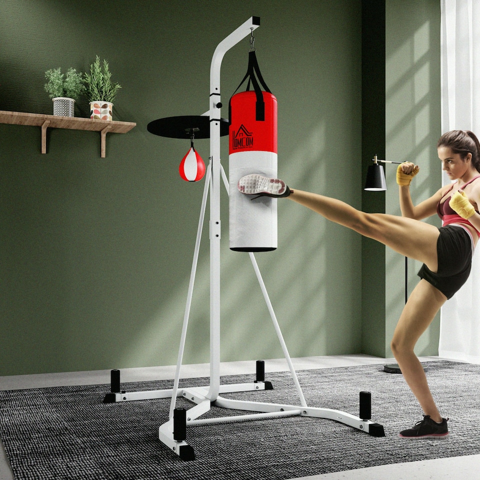 image 1 of HOMCOM Punchbag & Speedball Boxing Station Frame Freestanding
