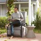 image 2 of Outsunny Rattan Garden Recliner Chair Sun Lounger w/ Side Tray Grey