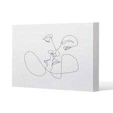 couple kiss in line art (Canvas Print) 46 x 31 x 4cm