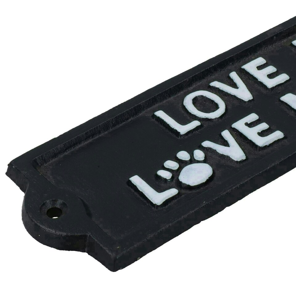 image 1 of Love Me Love My Dog Sign Plaque Cast Iron Garden House Wall Fence Gate Door