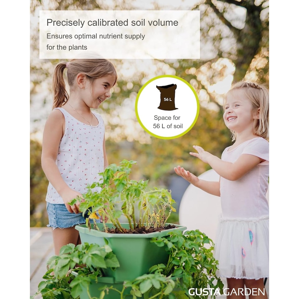 image 1 of GUSTA GARDEN Paul Potato Potato Tower 3-Tier dark green - Raised Bed Potato Tower - Garden & Balcony - Pest protection - 0.2m² - 42L Soil Capacity