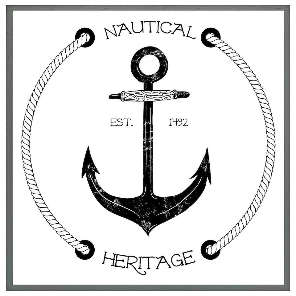 image 1 of Nautical anchor (Picture Frame) Black | M