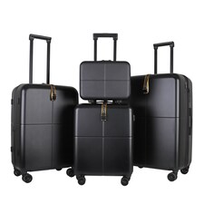 4 Pieces Premium Suitcase Set | Vanity + Cabin + Expandable Check-In