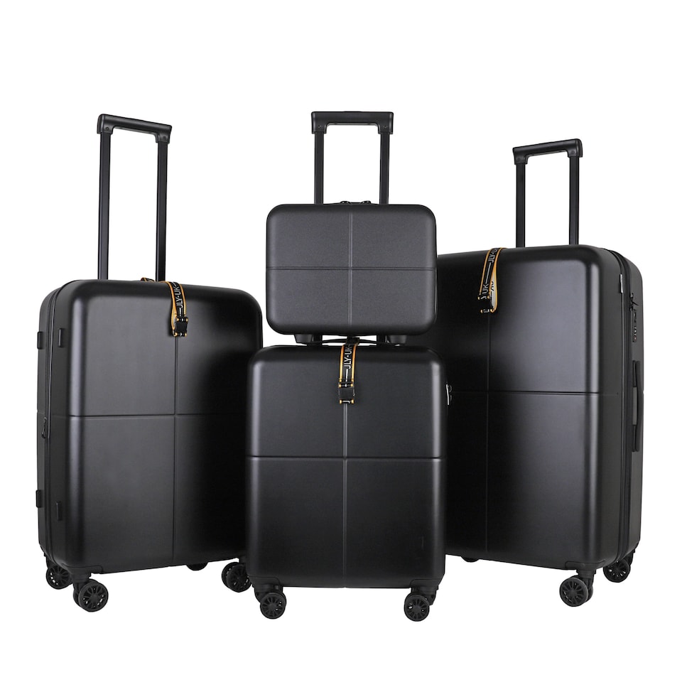 image 1 of 4 Pieces Premium Suitcase Set | Vanity + Cabin + Expandable Check-In