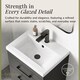 image 7 of Balterley Rio 2 Drawer Wall Hung Vanity Basin Unit - with Square D-shaped handles (Tap Not Included) - Balterley | Grey | Gloss Grey