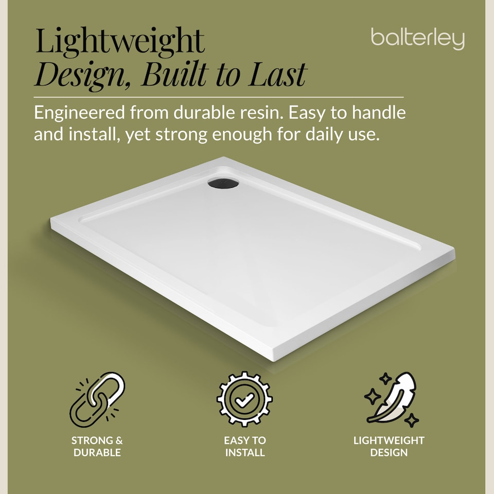 image 1 of Balterley Premium Rectangular Shower Tray | White | White | 1