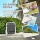 image 5 of Outsunny Folding Sun Lounger with 4-Level Backrest & Headrest, Charcoal Grey 