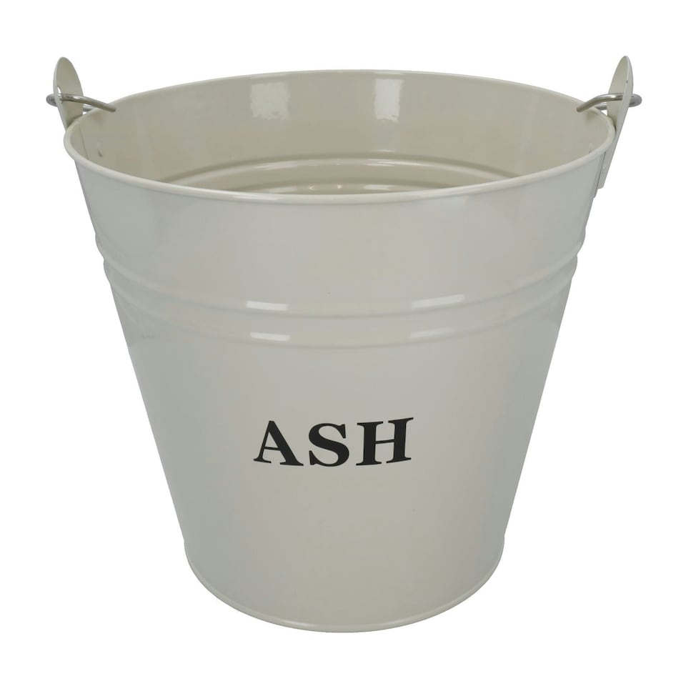 image 1 of Cream Coal Bucket With Lid & 5" Shovel Metal Ash Tidy Bin Coal Fire Log Burner