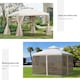 image 4 of Outsunny 3Mx3M Garden Gazebo Double Top Outdoor Canopy Patio Event Party Wedding Tent Backyard Sun Shade with Netting  Cream White