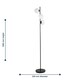 image 9 of Black Floor Lamp with Opal Globe Shades | Black | Small | 1