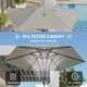 image 5 of Outsunny 2.6M Garden Parasol Umbrella with Aluminium Pole, Tilt, Crank | Grey | Light Grey | Dia. 2.65 x 2.3H m