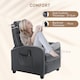 image 6 of HOMCOM Recliner Armchair, Massage Faux Leather Push Back Reclining Chair with Adjustable Leg Rest, Side Pocket, for Home Living Room Theatre, Grey