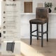 image 2 of Bar Stools with a padded backrest and faux leather cover | Brown | antique brown | 41 x 40 x 107 cm | 2