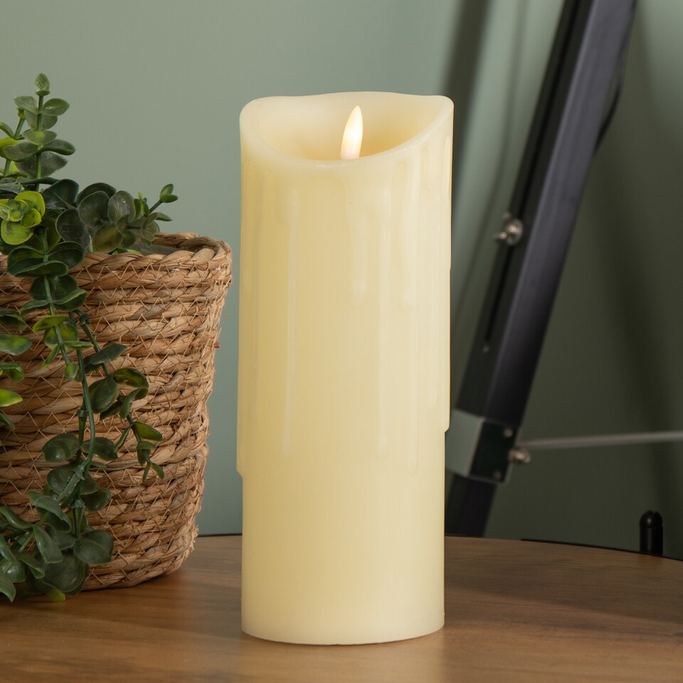 image 1 of 23cm LED Flickabrights Melted Edge Battery Candle in Warm White