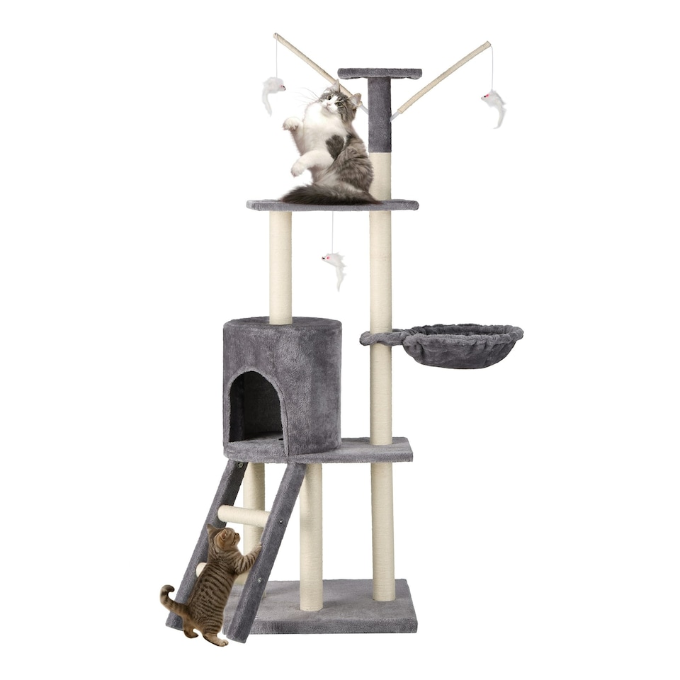 image 1 of Milo & Misty Cat Tree Multilevel with Scratching Posts 146cm