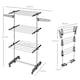image 3 of HOMCOM 3-Tier Large Clothes Airer Stainless Steel Clothes Drying Rack Grey