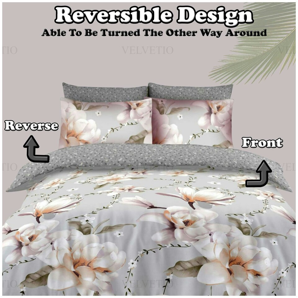 image 1 of VELVETIO Zenda Complete Duvet Cover Set with Fitted Sheet Soft Printed Bedding Bedset Multi | King
