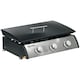 image 1 of Outsunny Gas Plancha Barbecue Grill with 3 Stainless Steel Burner, 7.5kW, Portable Tabletop Gas BBQ with NonStick Griddle and Lid for Camping Picnic Garden Party Festival
