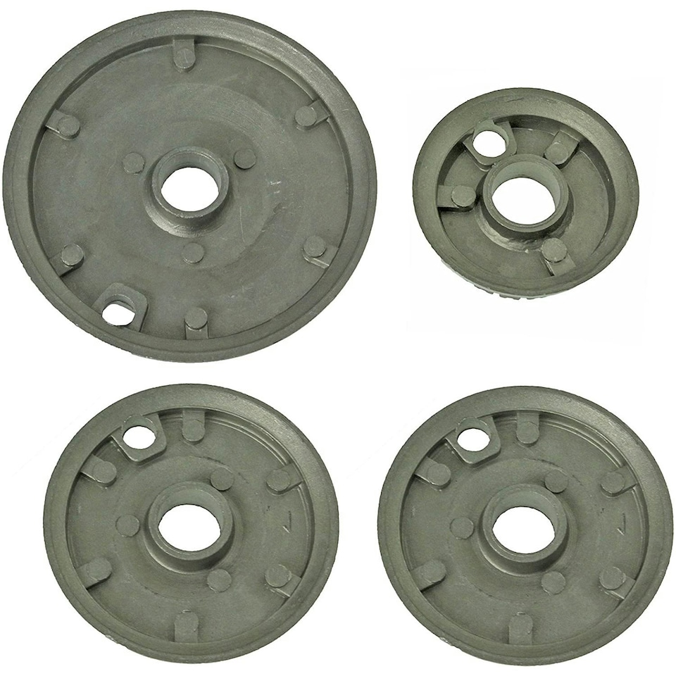 image 1 of SPARES2GO (Non Universal) Oven Cooker Hob Gas Burner Crown & Flame Cap Kit for Lamona (Small, 2 Medium & Large, 55mm - 100mm)
