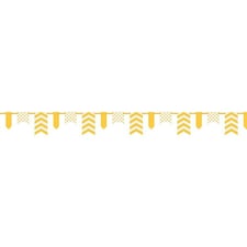 Unique Party Paper Polka Dot and Chevron Bunting - Yellow/White - 12ft
