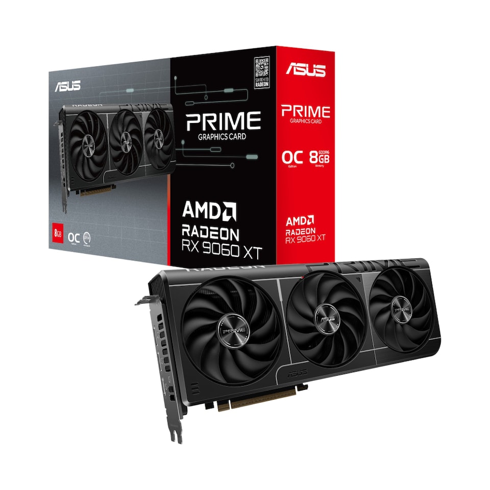 image 1 of ASUS Radeon RX 9060 XT Prime 8GB OC GDDR6 PCIe 5.0 Air Cooling Graphics Card