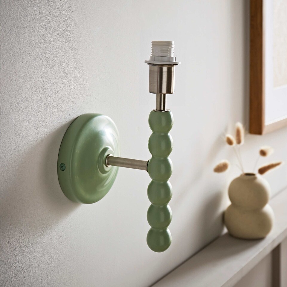 image 1 of ValueLights Bobbin Sage Green Wall Light Base Only | Green