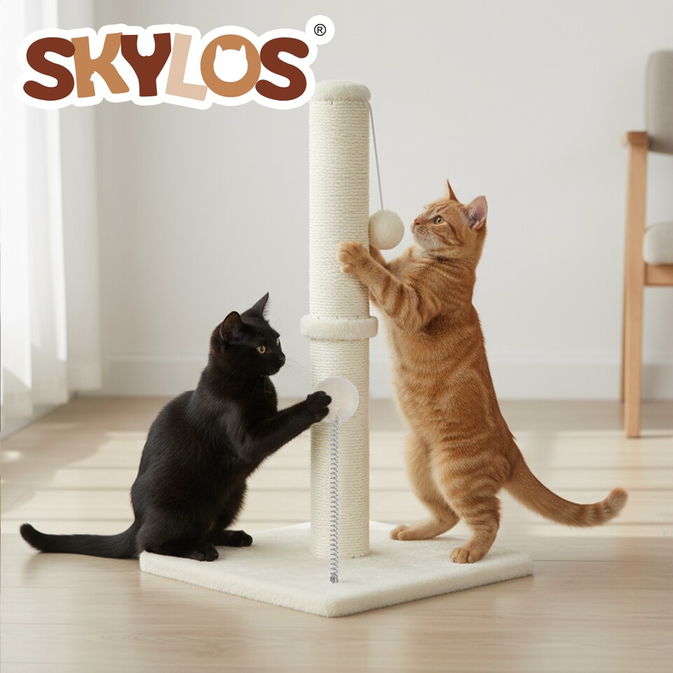image 1 of Skylos 54cm Cat Scratching Post Natural Sisal Heavy Duty Scratcher Ball