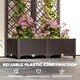 image 5 of Outsunny Raised Garden Bed with Trellis, Plastic Planter Box with Drainage Holes, Drain Plugs and Water Reservoirs for Climbing Plants, Vegetables, Flowers | Brown