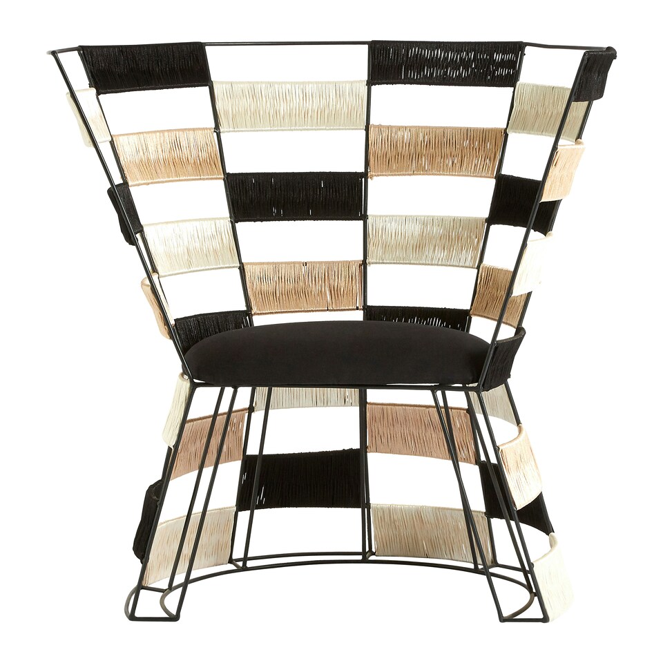 image 1 of Stylish Design Beige, Black And White Chair, Contemporary Occasional Chair, Comfortable Accent Chair Multi