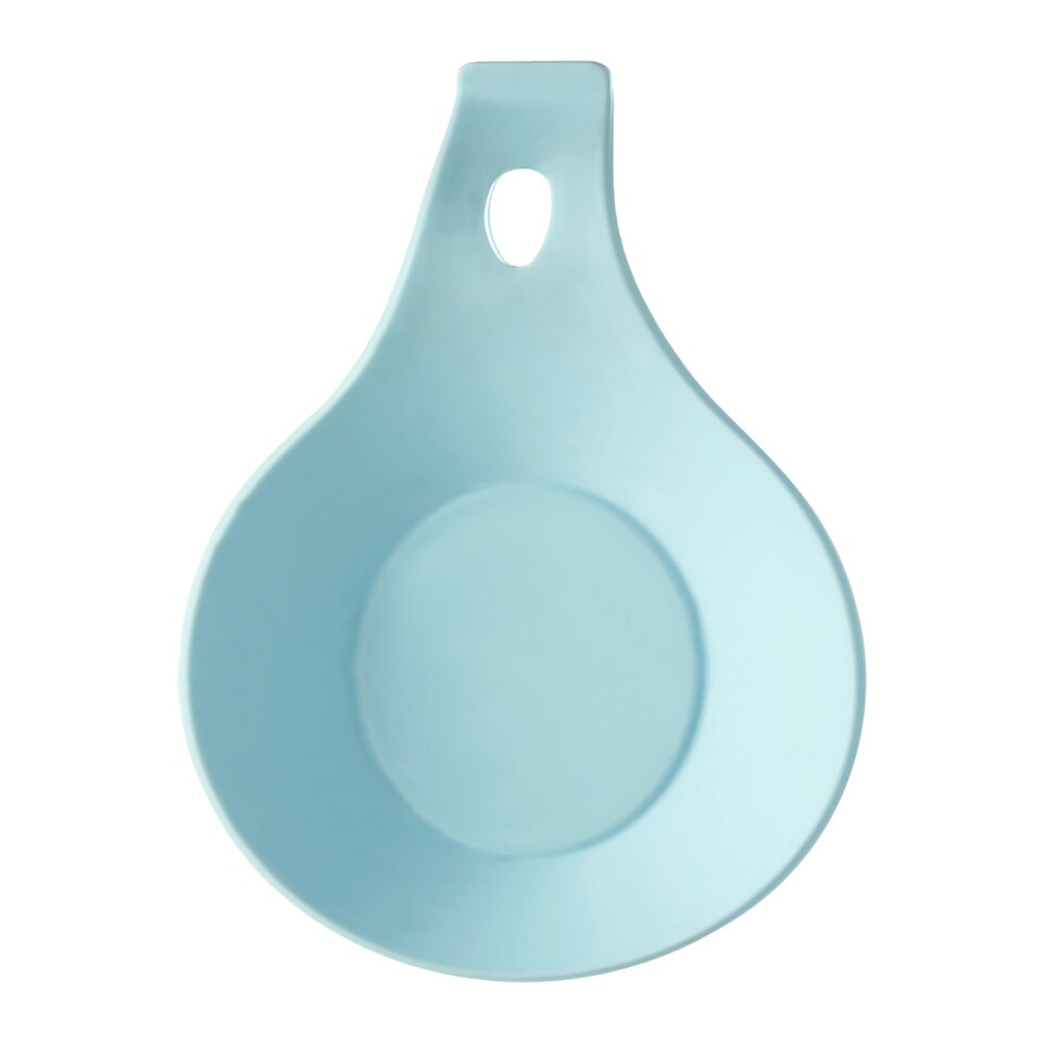 image 1 of Interiors By Premier Non-Stick Light Blue Silicone Spoon Rest,Silicone Spoon Stand,Heat-Resistant Spoon Holder with Hanging Loop