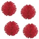 image 2 of Unique Party Tissue Paper Ball Hanging Decoration - Red - One Size