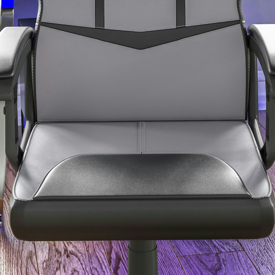 image 1 of Vida Designs Comet Racing Gaming Office Chair Computer Desk Table Chair, Grey & Black