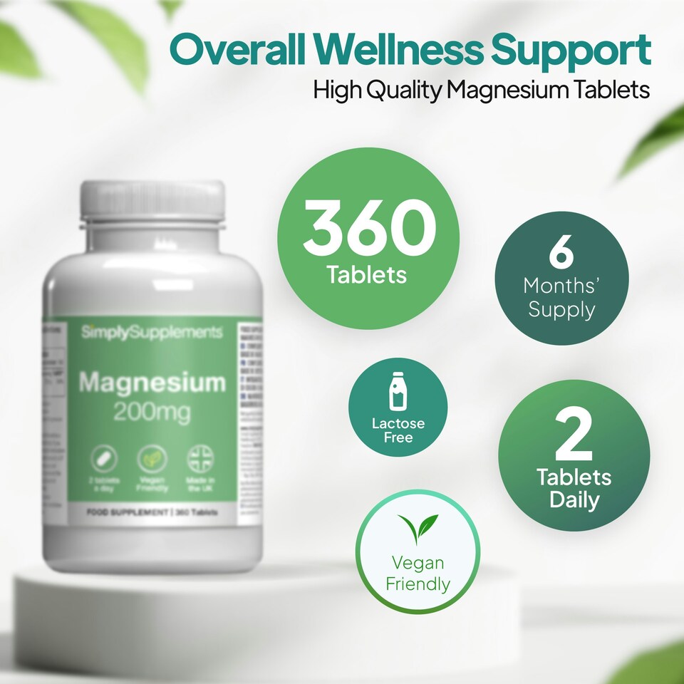 image 1 of Magnesium Tablets 200mg - 360 Tablets