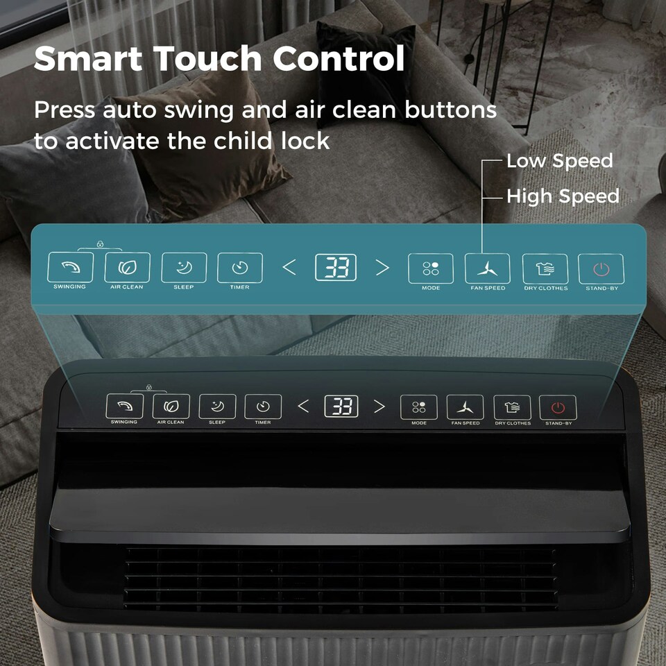 image 1 of COSTWAY 25L/D Dehumidifier with 4 Modes & 3-Color Indicator Black