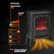 image 9 of HOMCOM Freestanding Electric Fireplace Heater W/ Realistic Flame Effect Black | Black