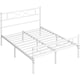 image 2 of Yaheetech 4ft6 Double Minimalist bed foundation with Curved Design Headboard White
