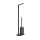 image 1 of Cosmic Toilet Brush Paper Holder with Durable Stainless Steel, Matt Finish Black