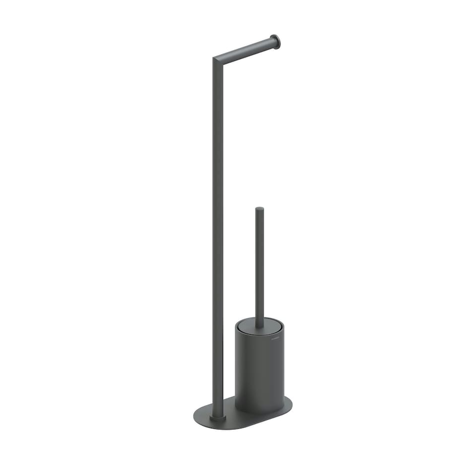 image 1 of Cosmic Toilet Brush Paper Holder with Durable Stainless Steel, Matt Finish Black