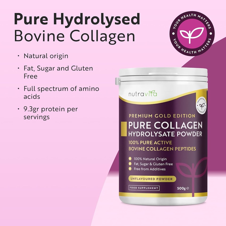 image 1 of Premium Pure Collagen Hydrolysate Powder  500g - Premium Gold Standard Bovine with 8 Essential Amino Acids - 50 Unflavoured Servings